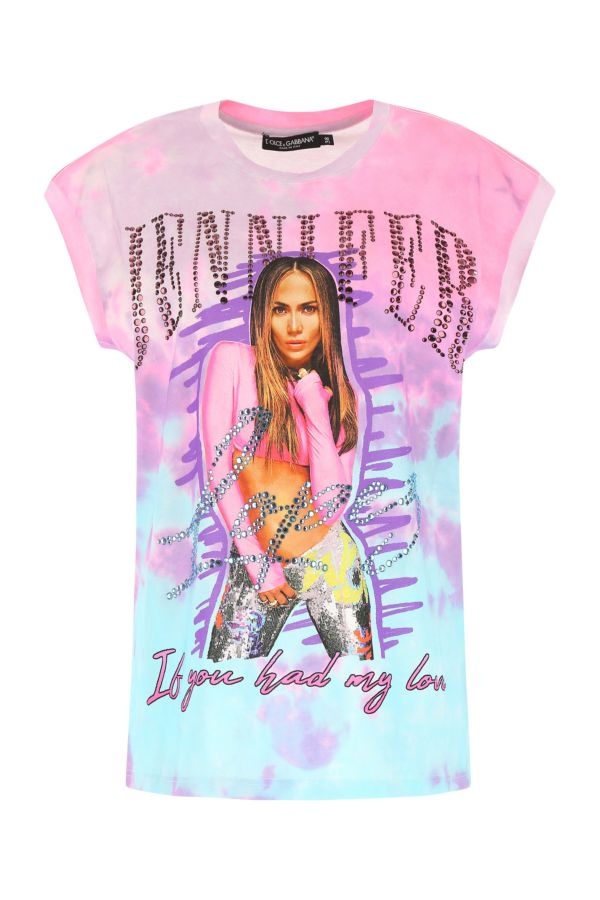 Printed cotton JLO oversize tank top - 1