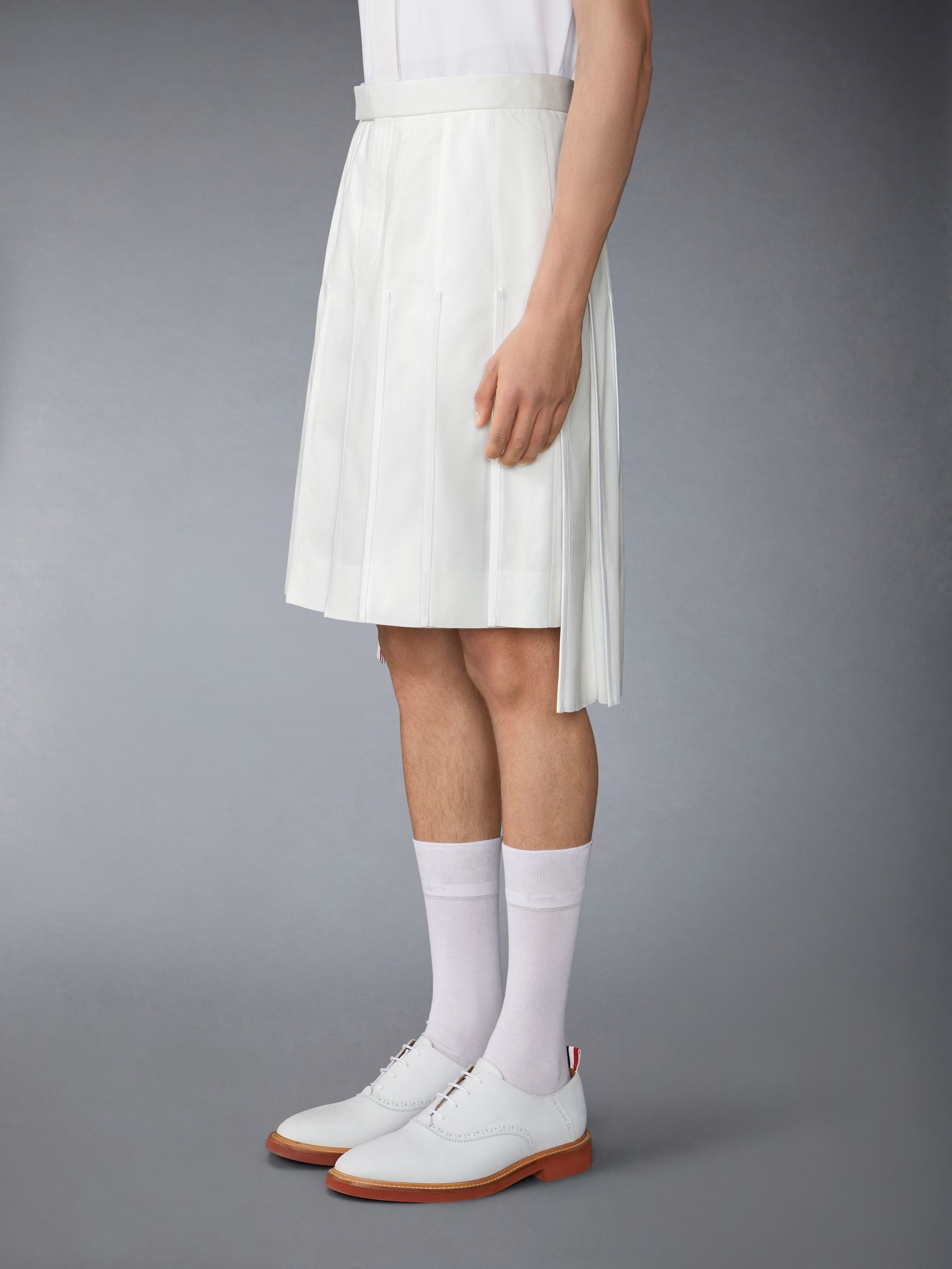 Typewriter Self Tipping Midi Classic Pleated Skirt - 2