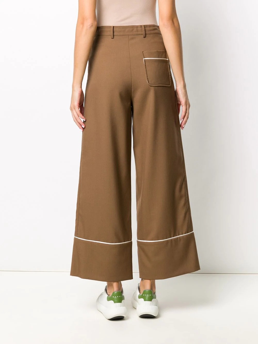 drawstring wide-leg trousers - 4