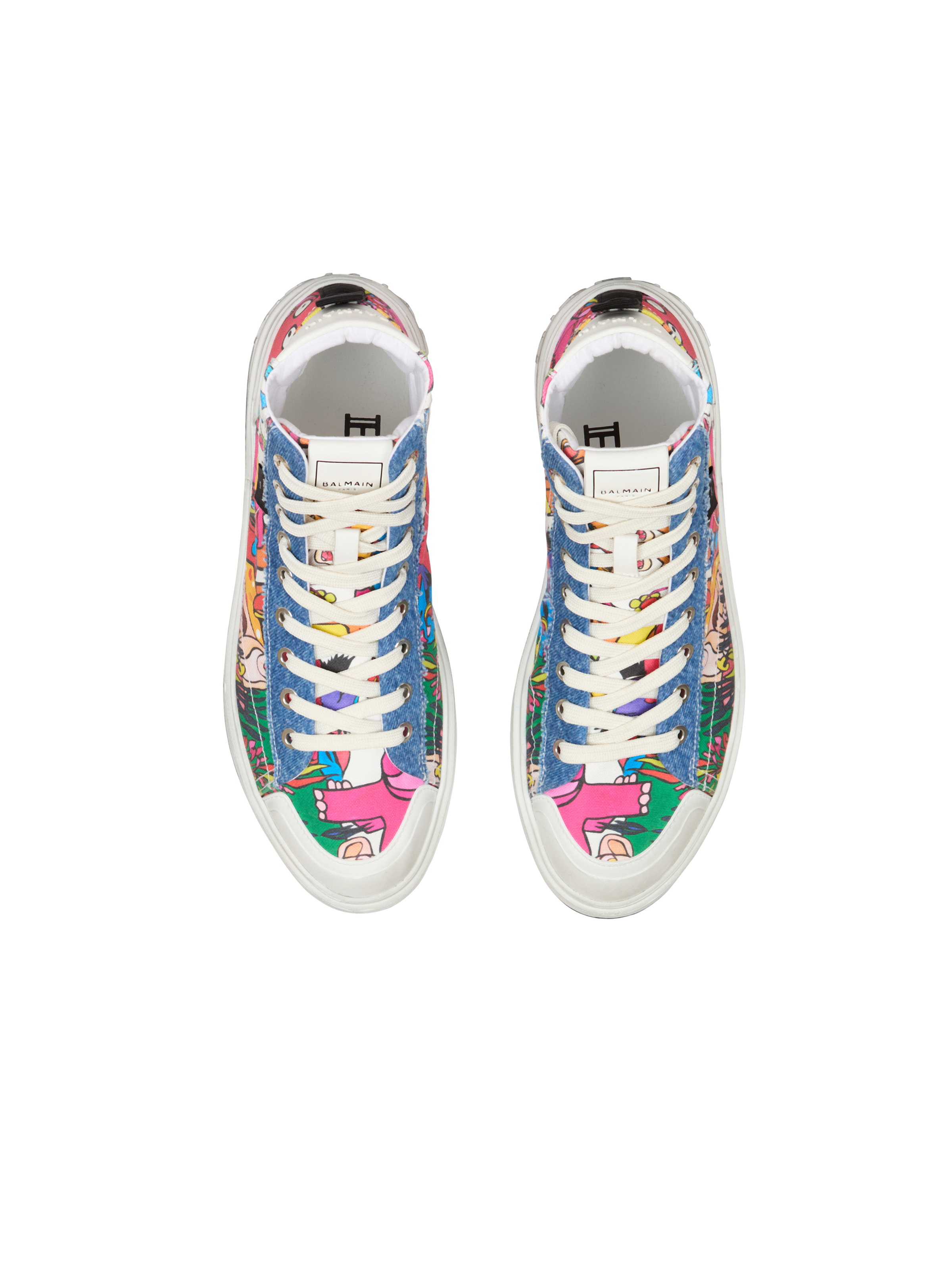 Disney x Balmain: The Lion King - B-Court High Top trainers with Enfant Précoce print - 3