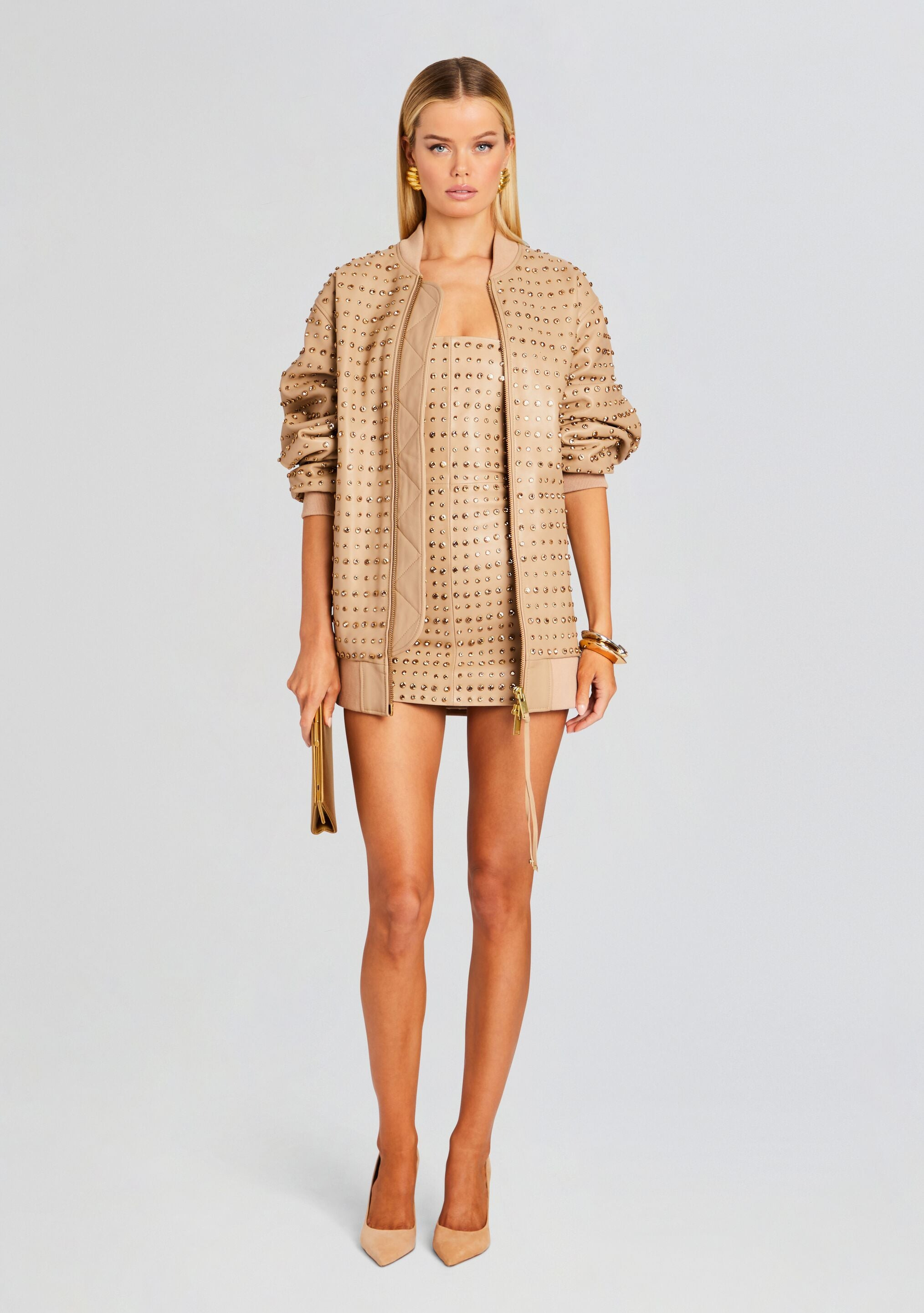 RHYA EMBELLISHED LEATHER DRESS - 5