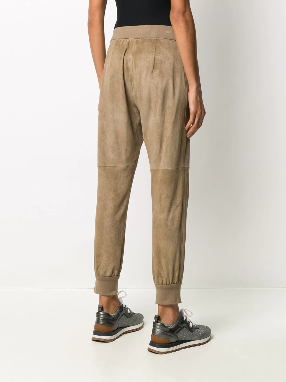 suede effect track pants - 4