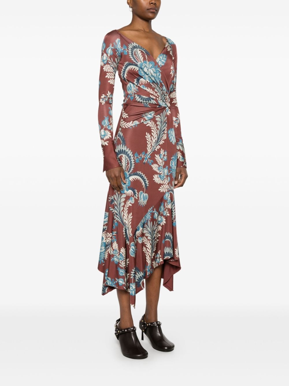 foliage-print jersey maxi dress - 3