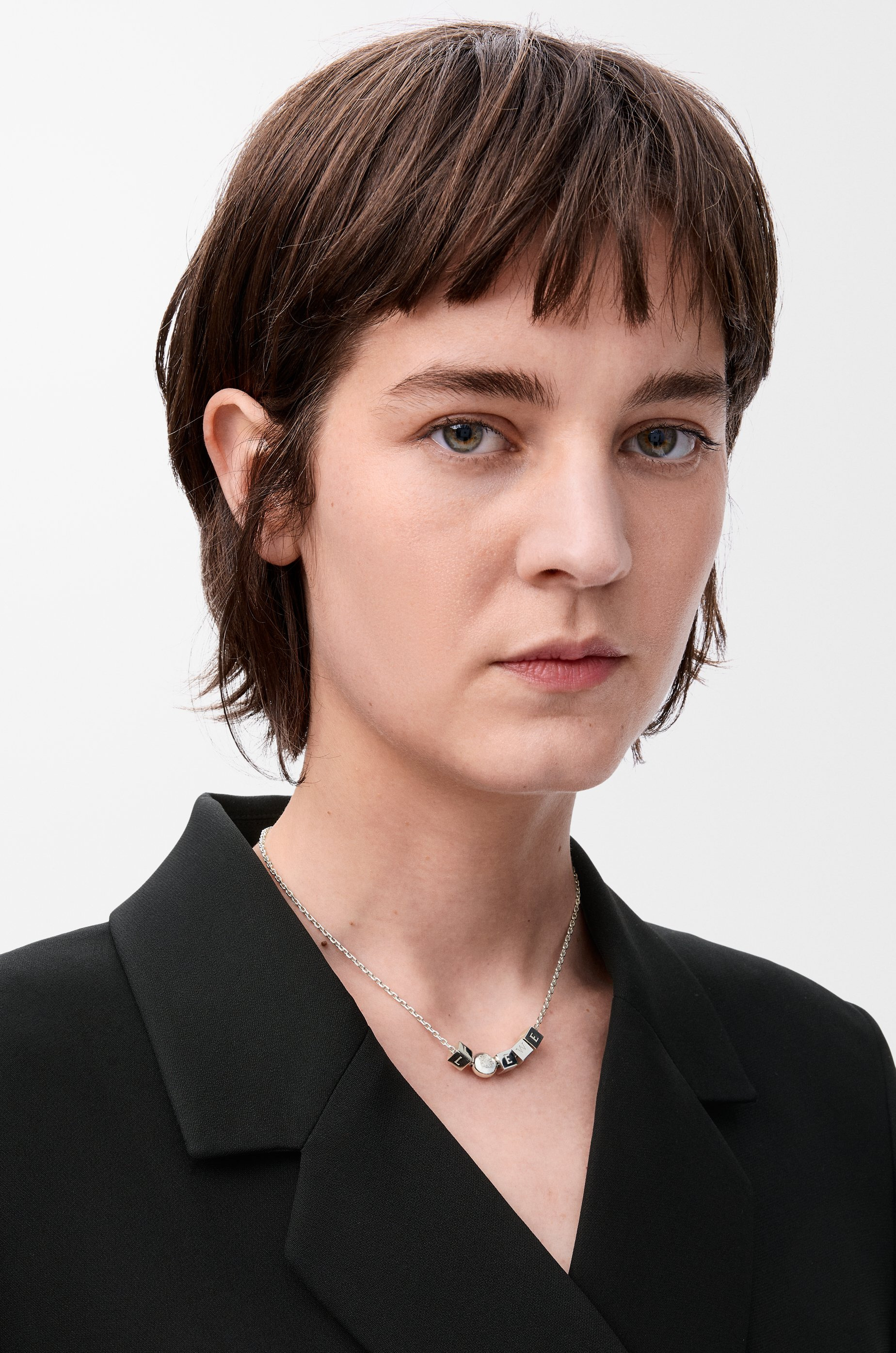 Pebble Cube necklace in sterling silver - 2