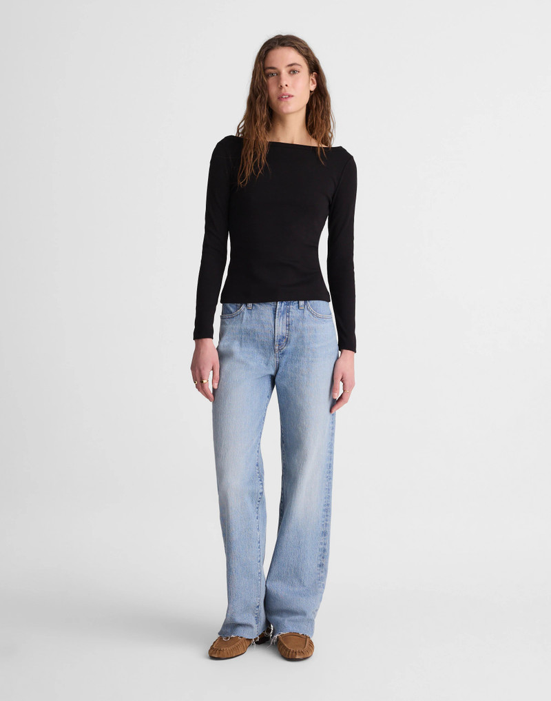 The '90s Boatneck Tee in Compact Cotton 3