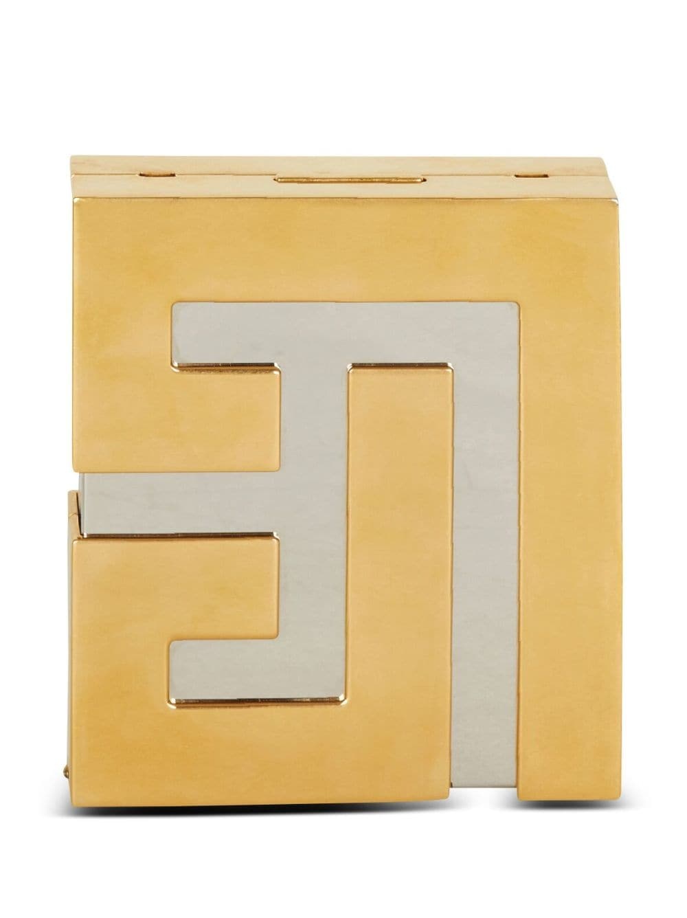 logo-plaque metal clutch bag - 3