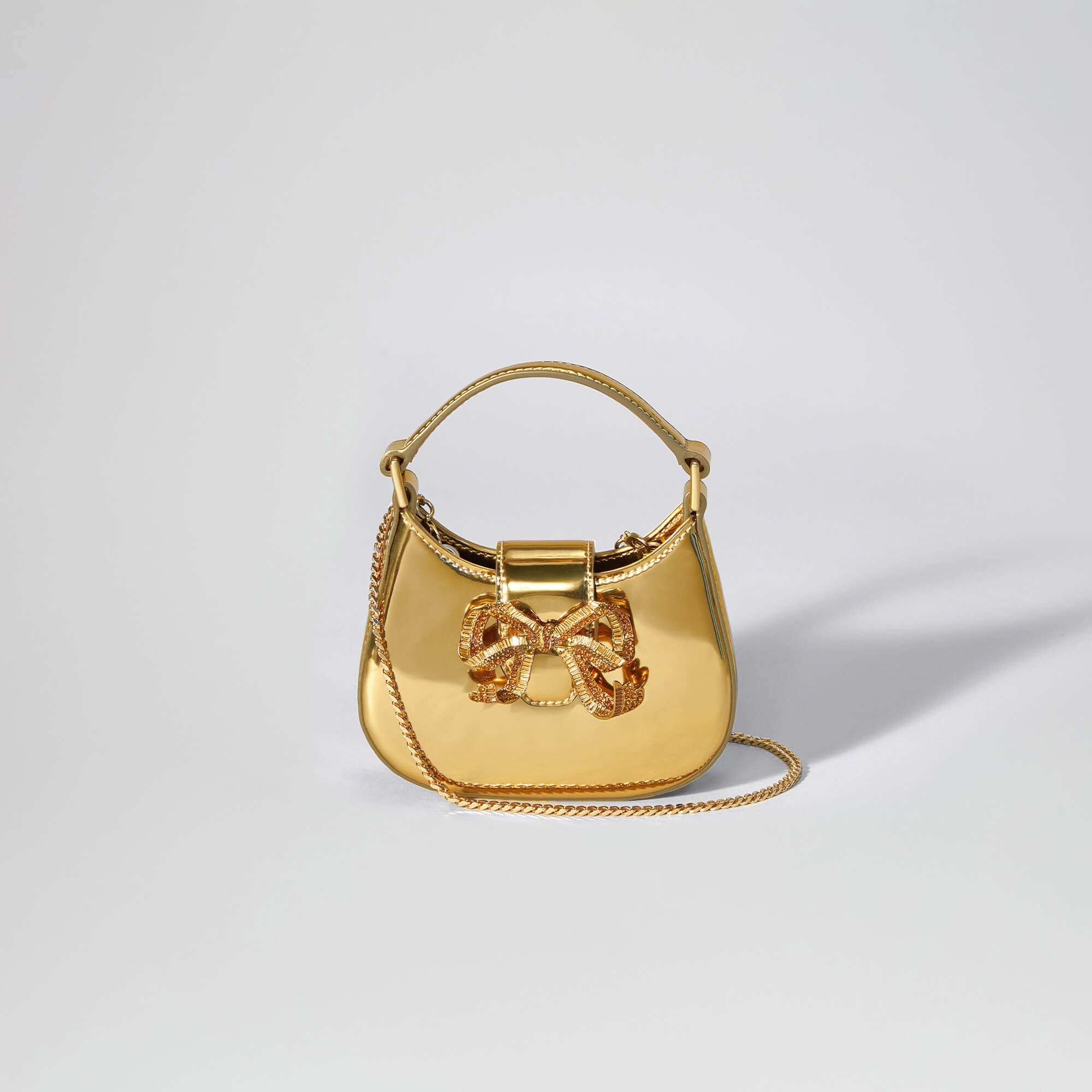 Gold Crescent Bow Micro Bag - 4