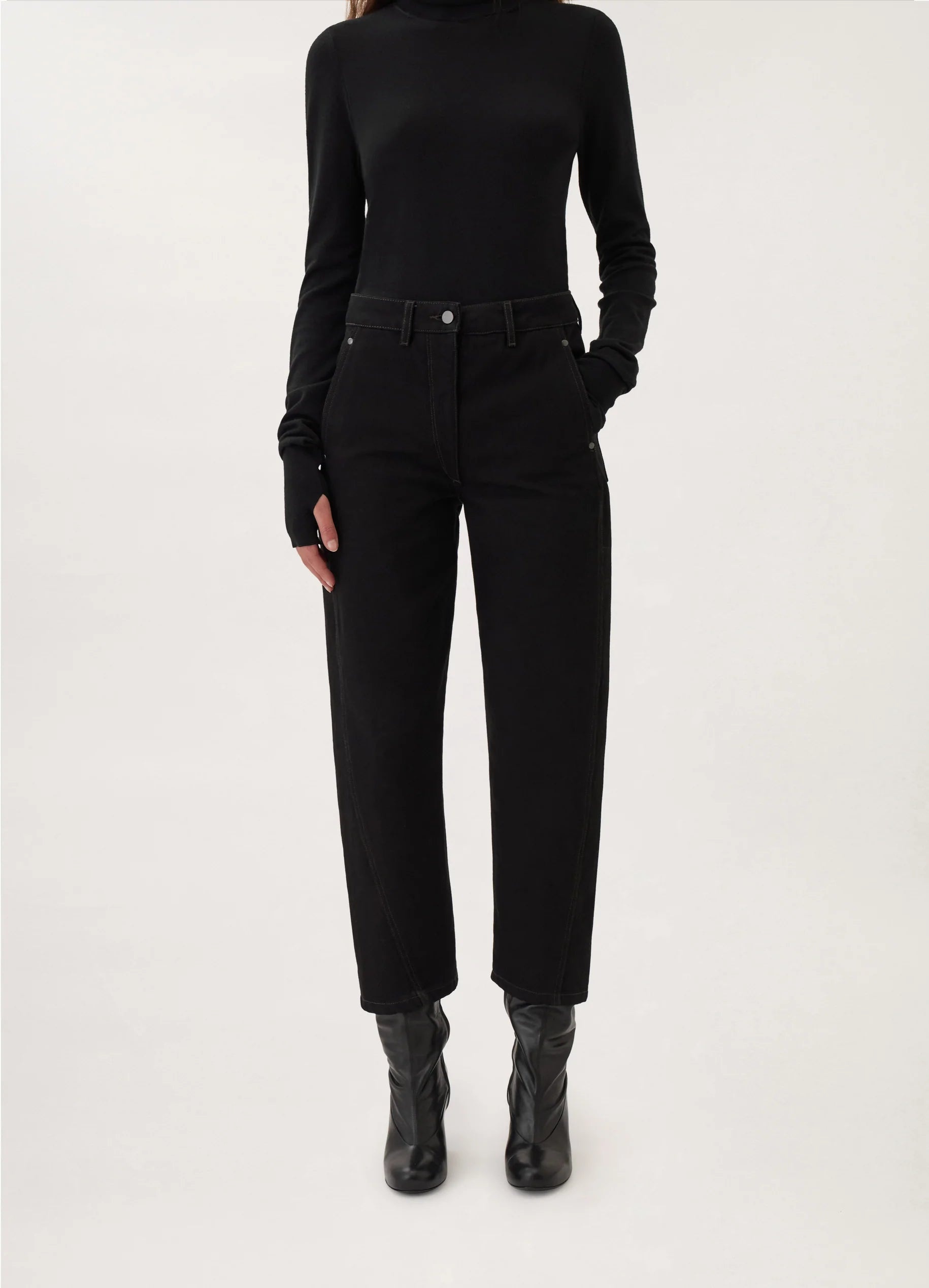 DENIM TWISTED PANTS
BLACK DENIM - 5