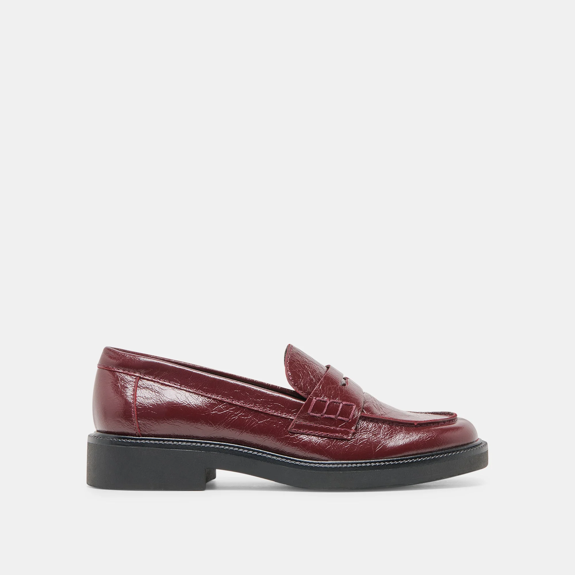 TIGGY LOAFERS OXBLOOD CRINKLE PATENT - 1