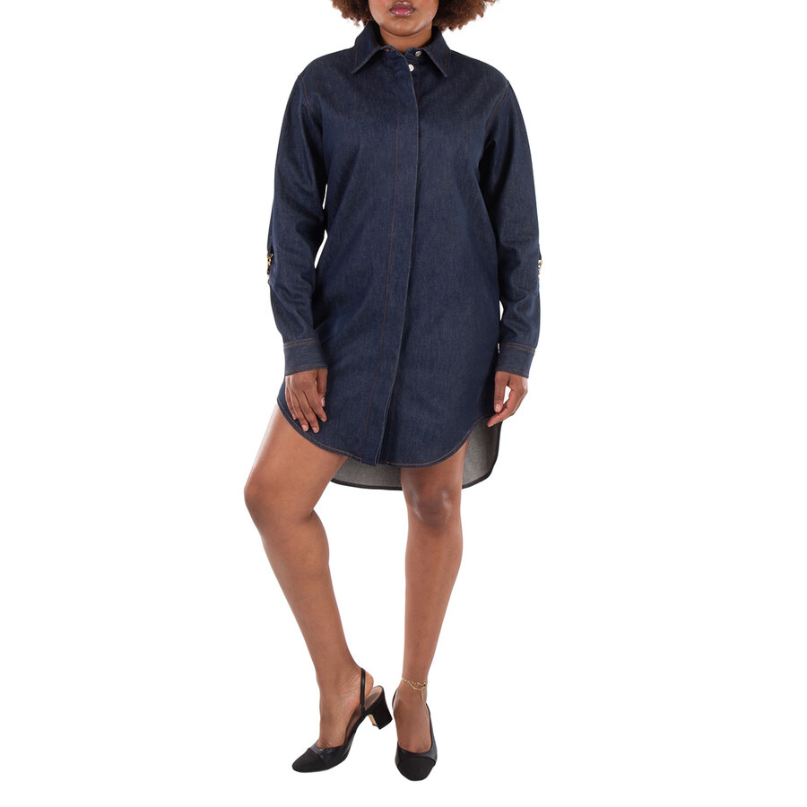 Loewe Leather Patch Chain Shirt Dress - 3