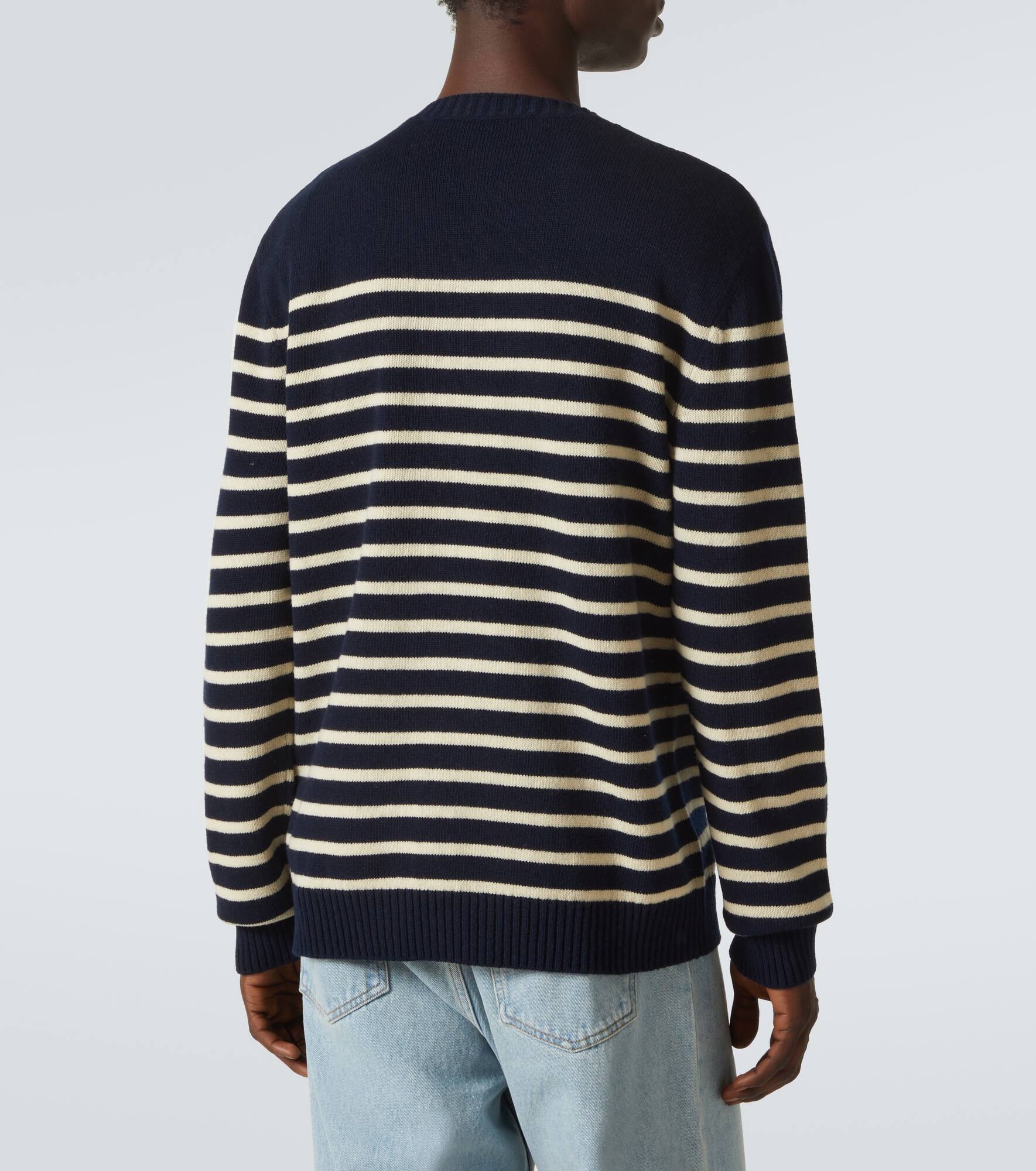Chez Valentino striped jacquard wool sweater - 4