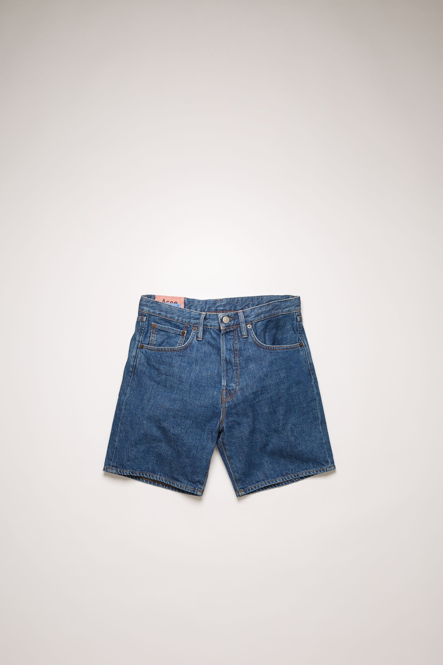 Mid-rise denim shorts dark blue - 1