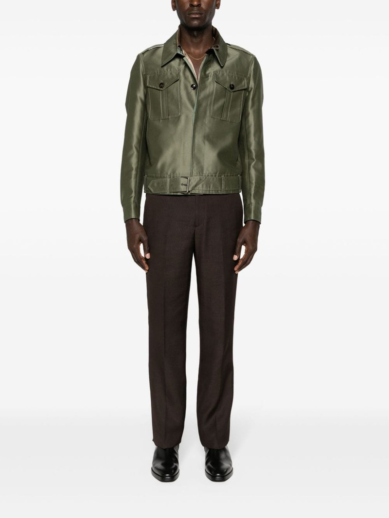 TOM FORD belted wool-blend military jacket outlook