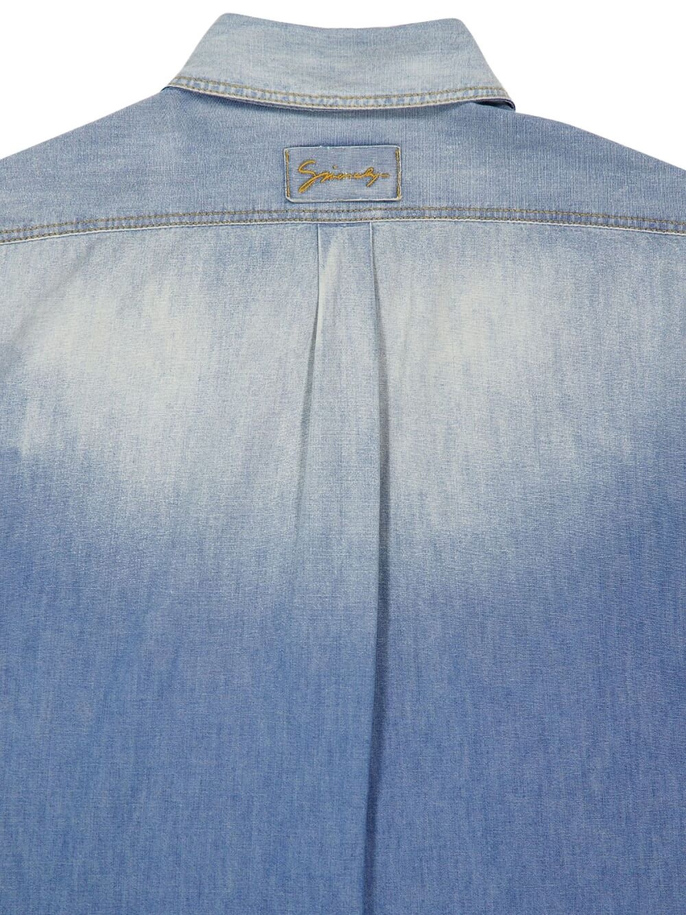 patchwork denim shirt - 5