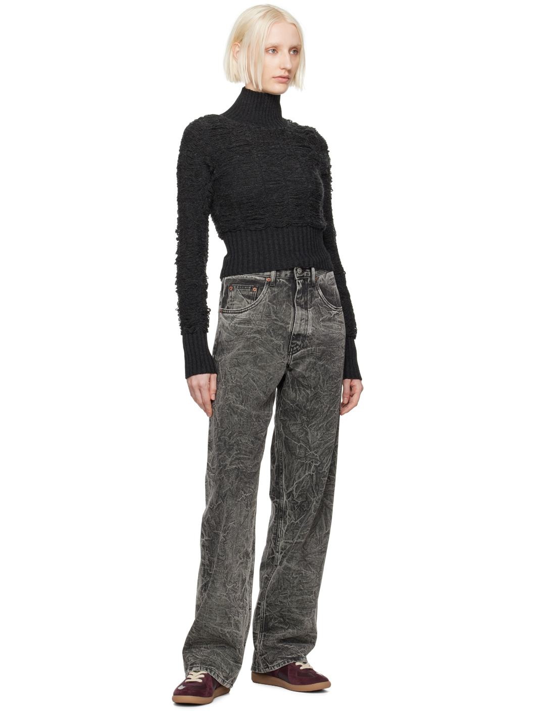 Gray Laddered Turtleneck - 4