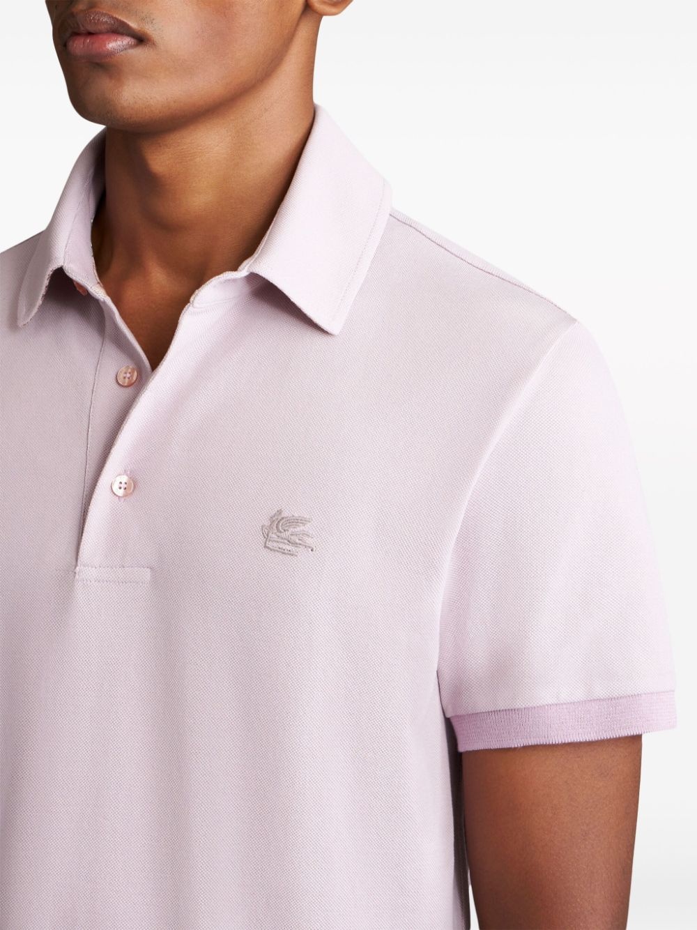 Pegaso-embroidered cotton polo shirt - 4