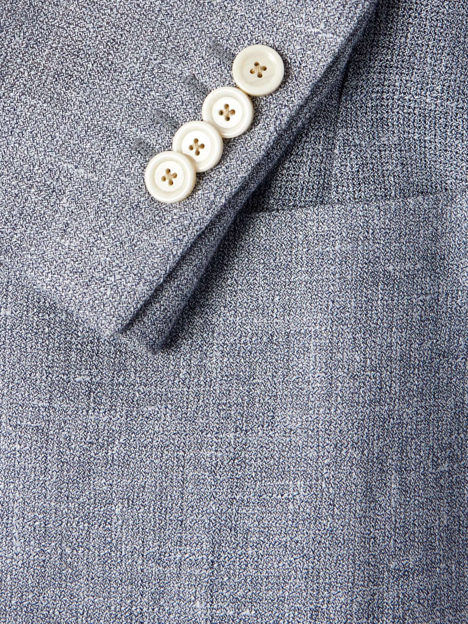 Linen and Wool-Blend Crepe Blazer - 5