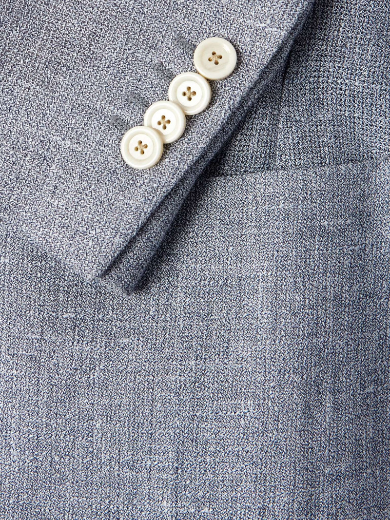 Linen and Wool-Blend Crepe Blazer 5