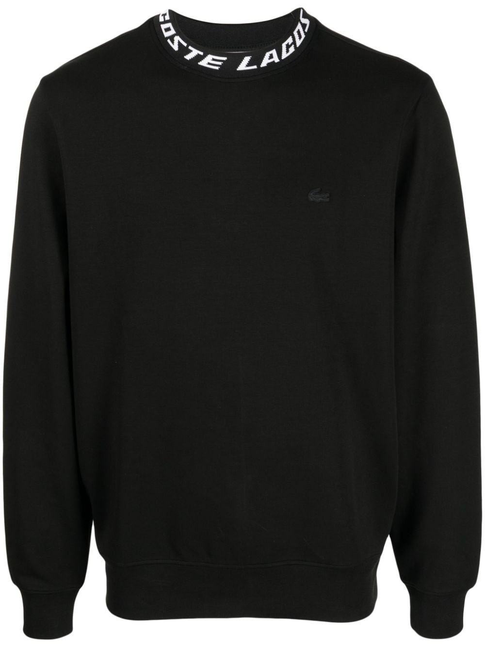 logo jacquard-neck long-sleeve sweatshirt - 1