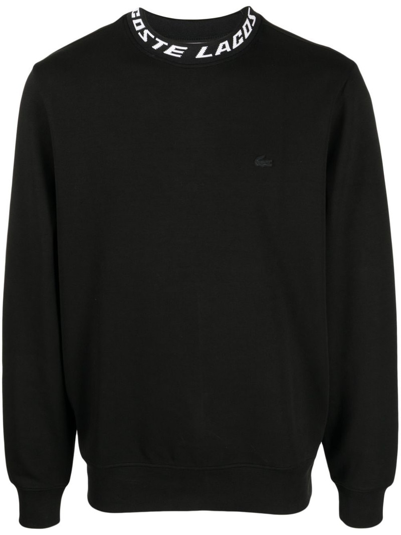 logo jacquard-neck long-sleeve sweatshirt 1