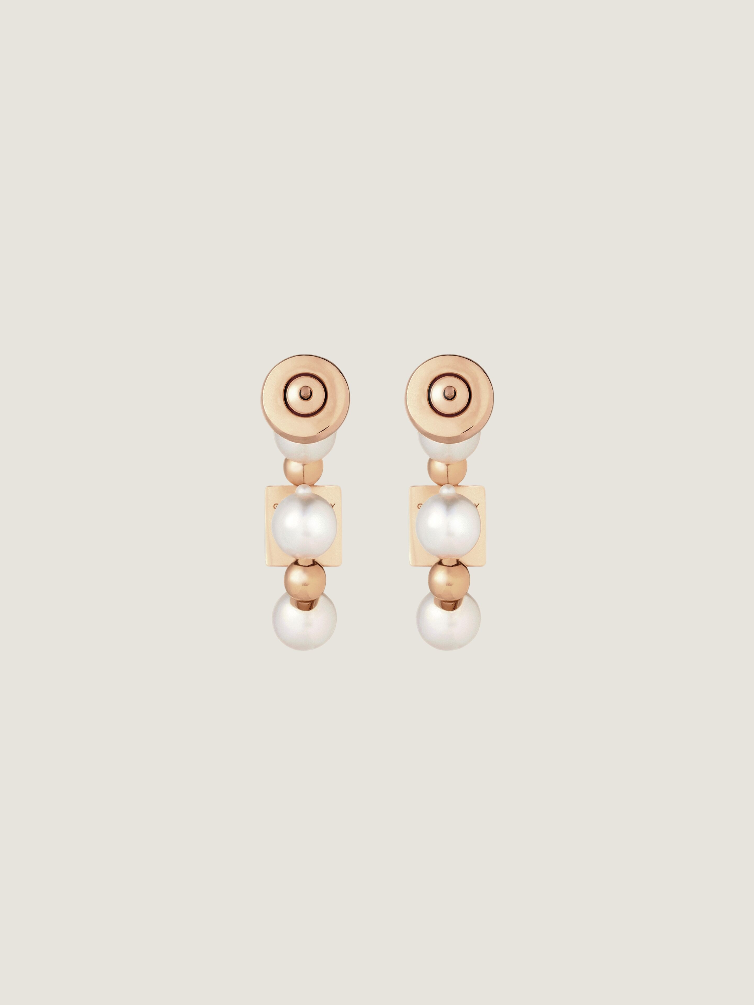 4G EARRINGS IN METAL WITH PEARLS - 4