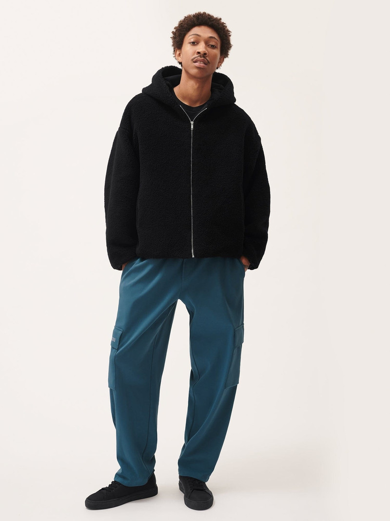 PANGAIA Mens Double Jersey Cargo Track Pants - Storm Blue outlook