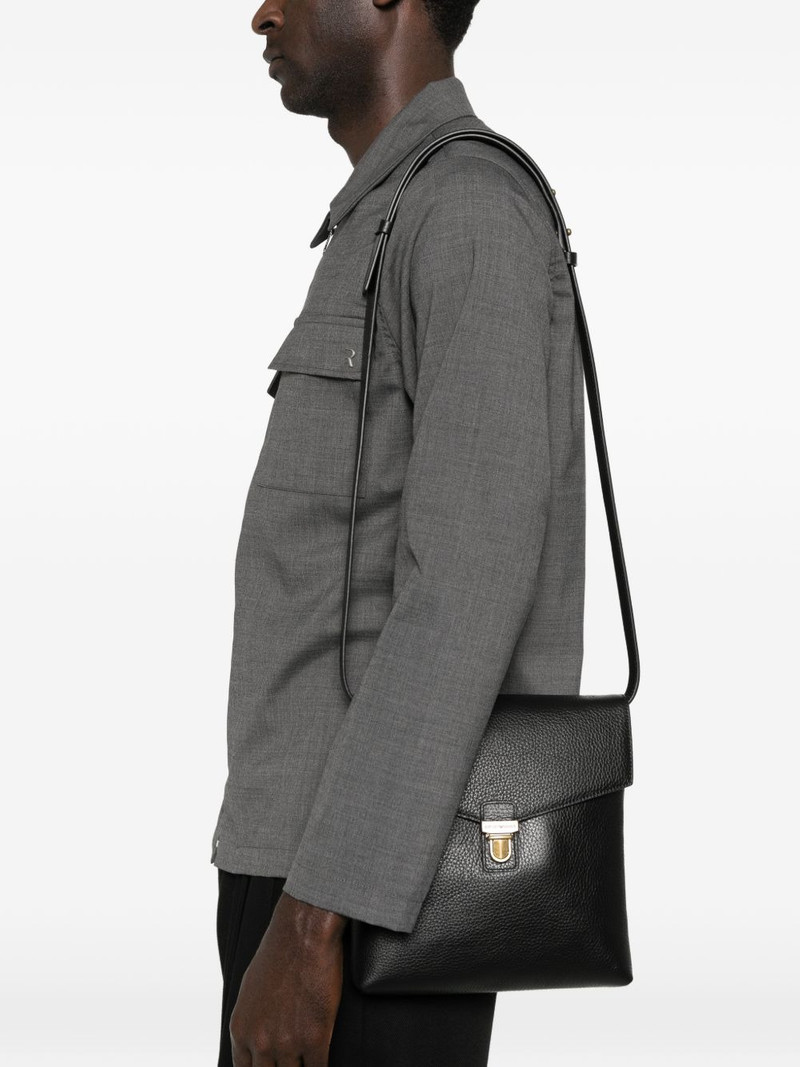 EMPORIO ARMANI grained-leather messenger bag outlook