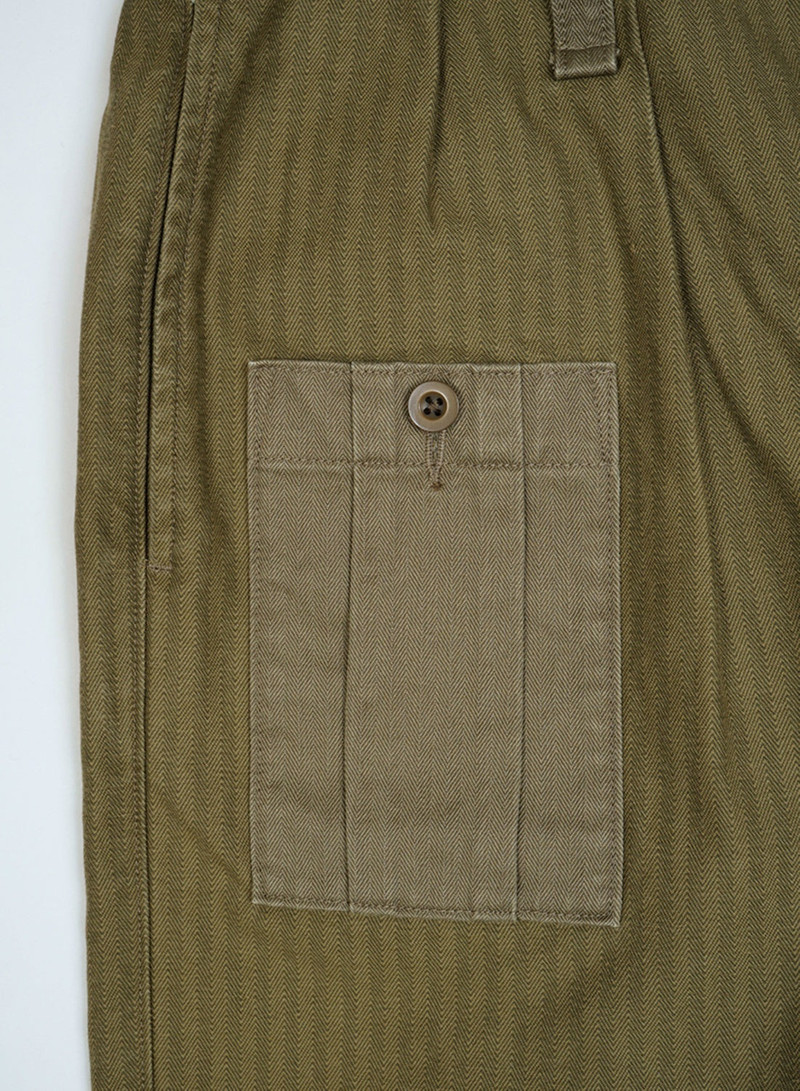 British Army Pant Nano Pigment Herringbone Twill in Green 6