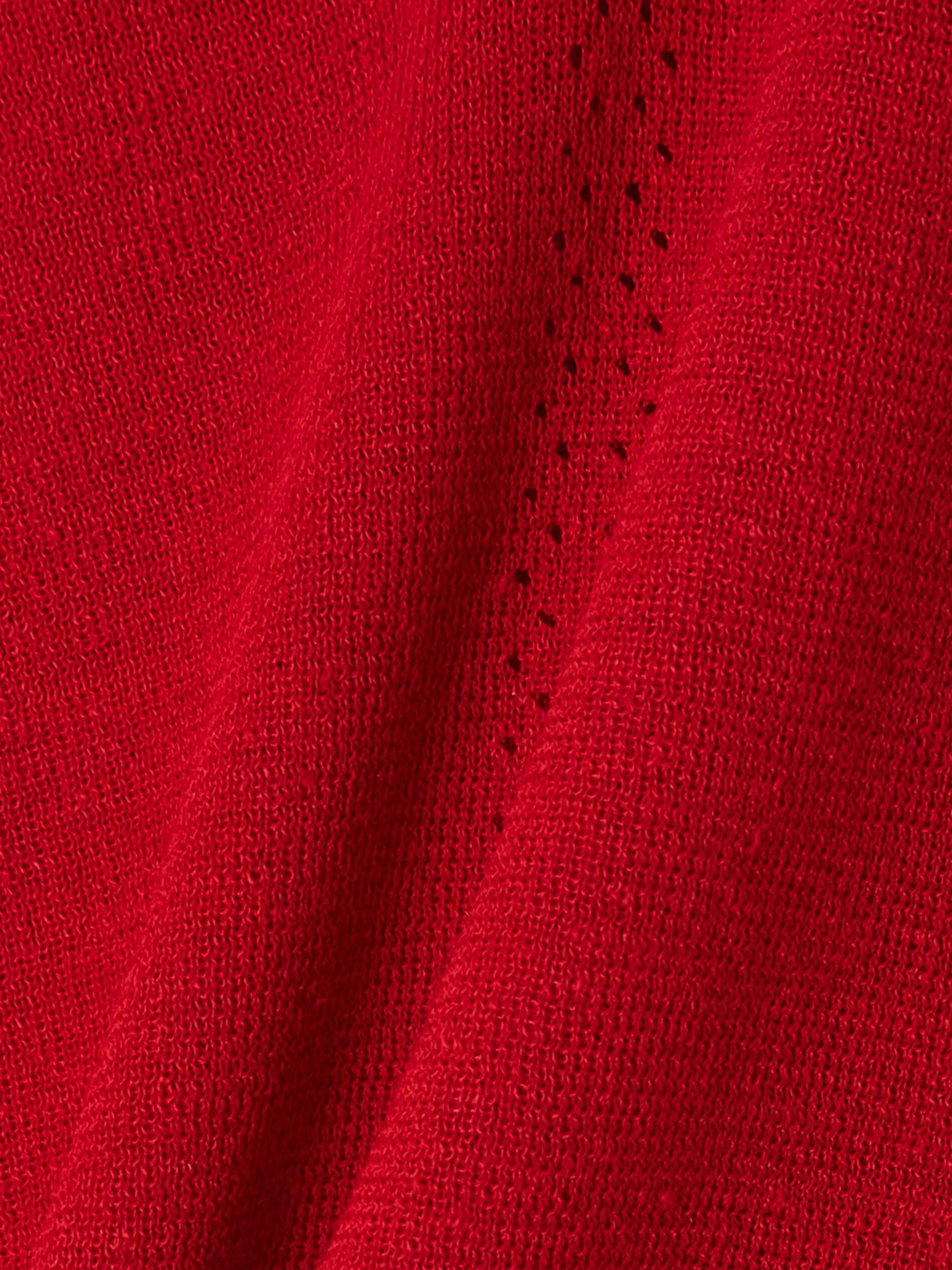 Heyde draped pointelle-trimmed linen-blend tank Red - 5