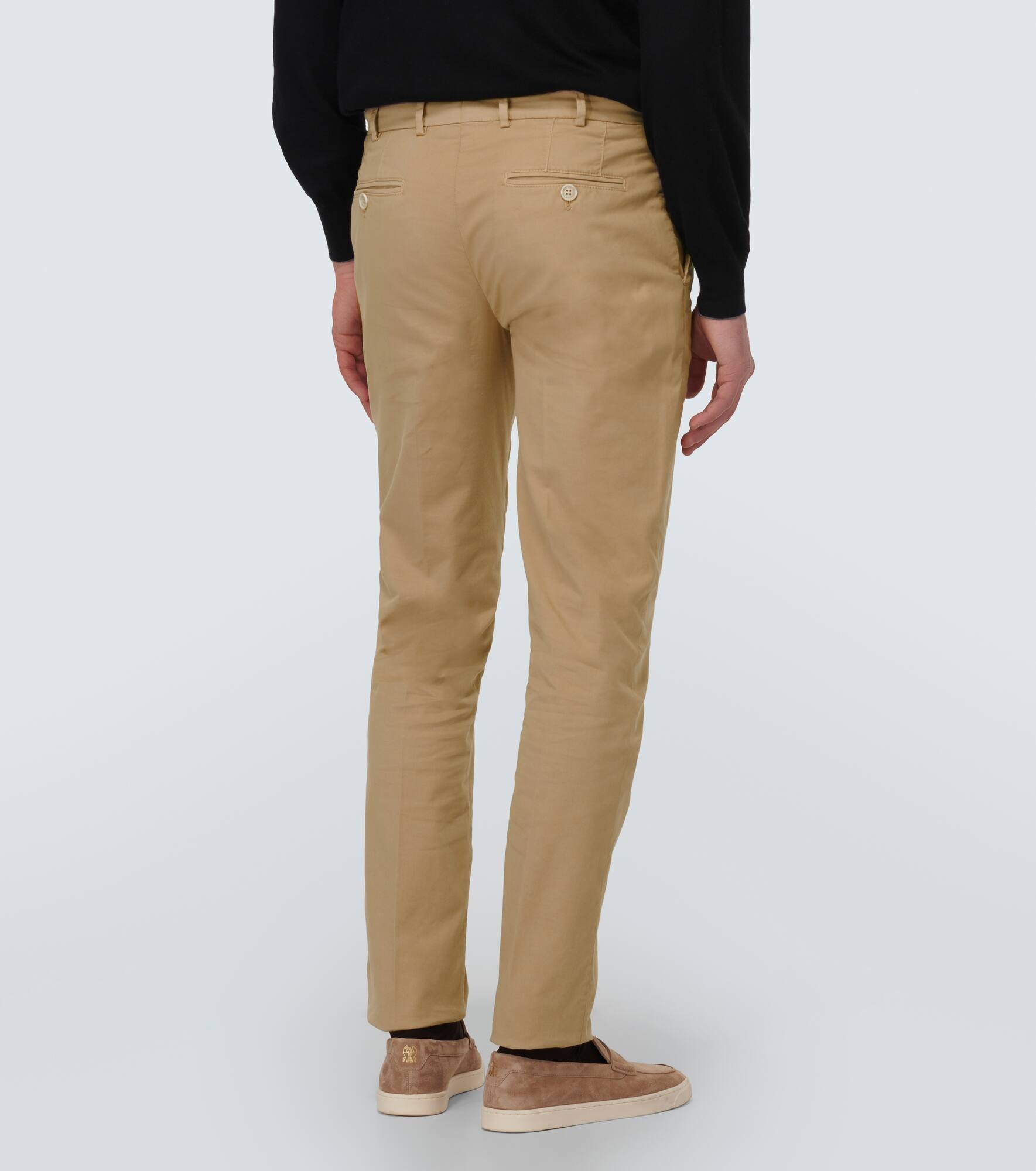Cotton-blend slim pants - 4