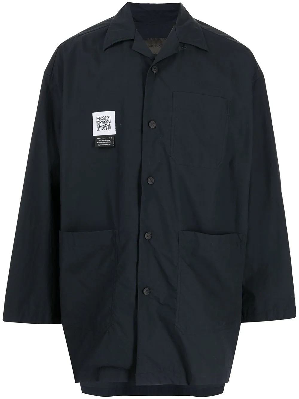 patch-detail cotton overshirt - 1