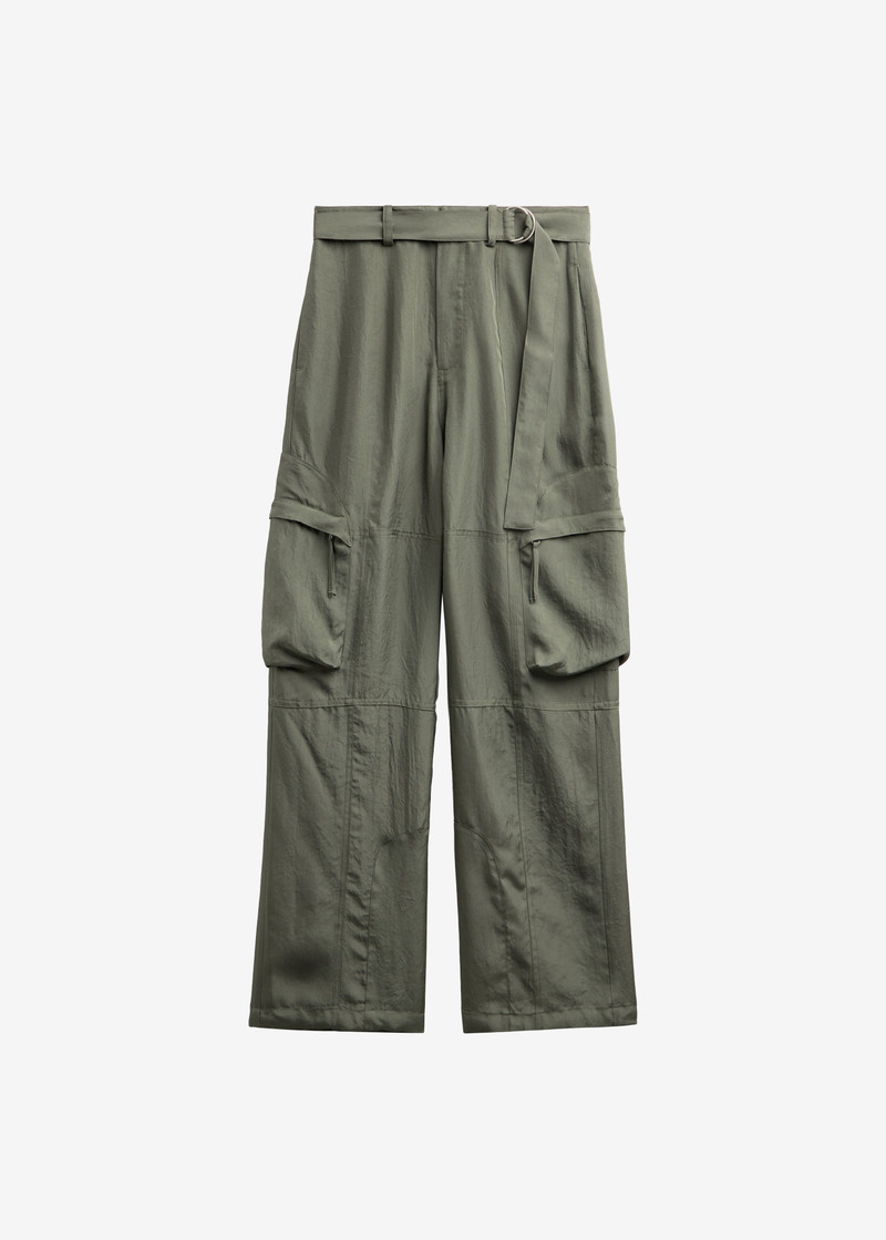 Kelly Fluid Cargo Pants - Moss Green 1