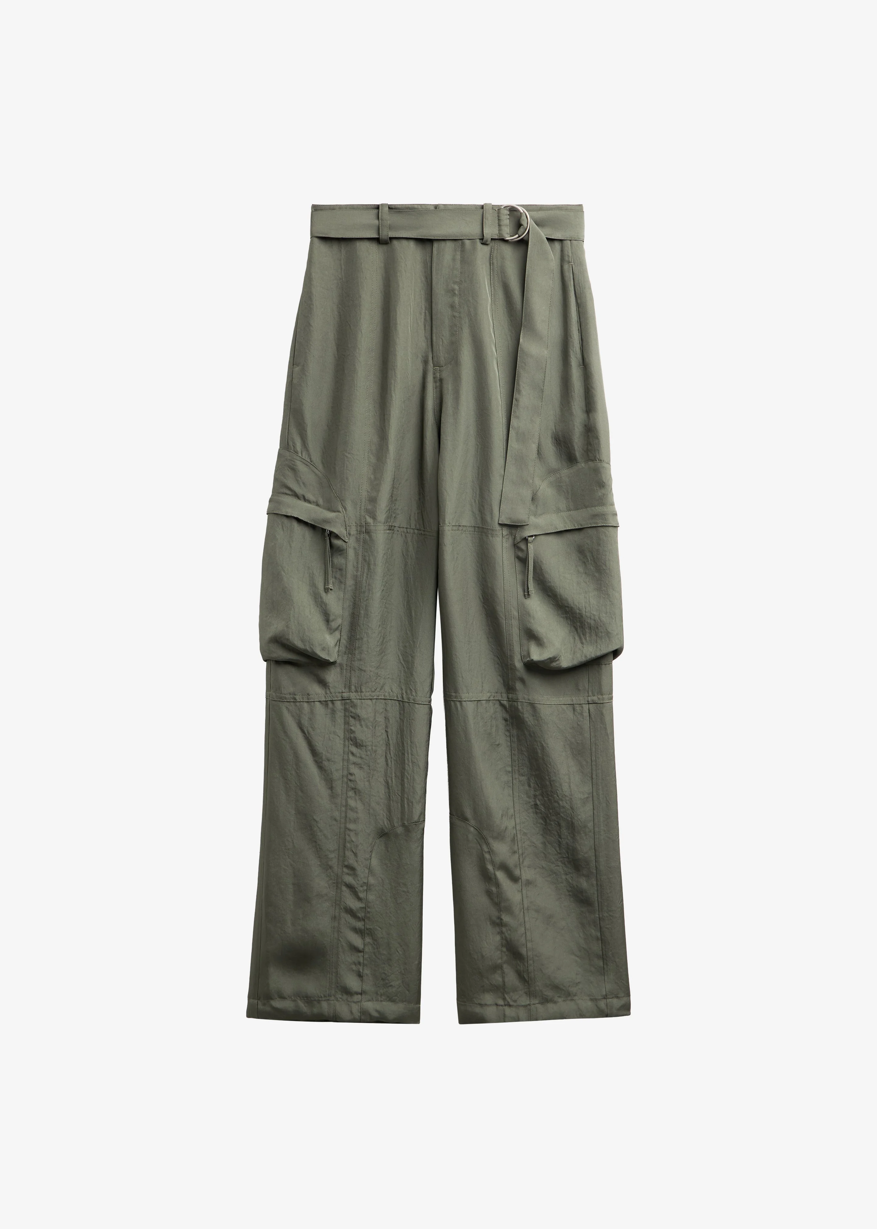 Kelly Fluid Cargo Pants - Moss Green - 1