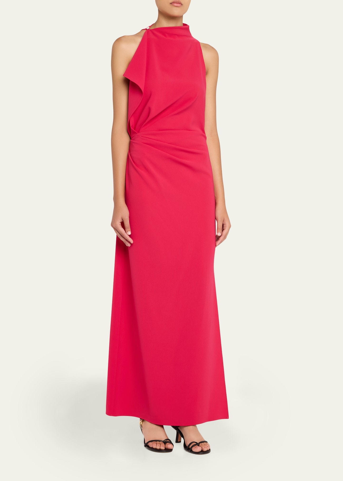 Devyn Draped Matte Double Crepe Dress - 4