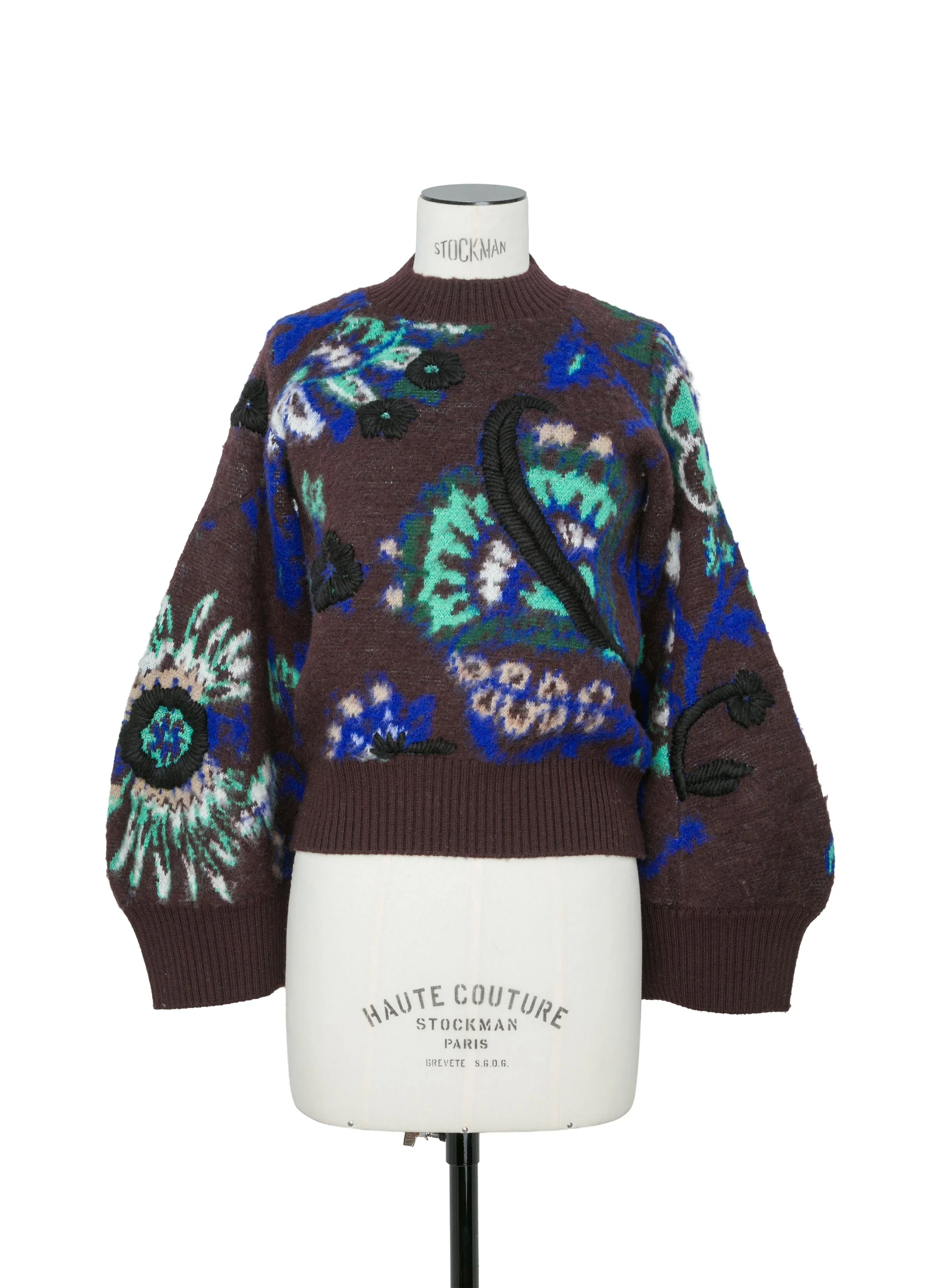 Floral Jacquard Knit Pullover - 1