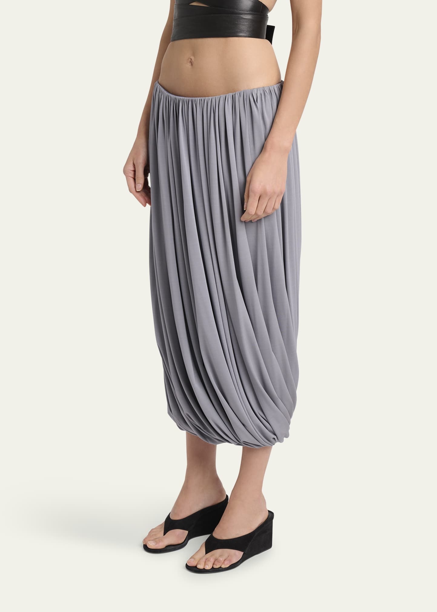 Soft Jersey Twisted Draped Skirt - 4