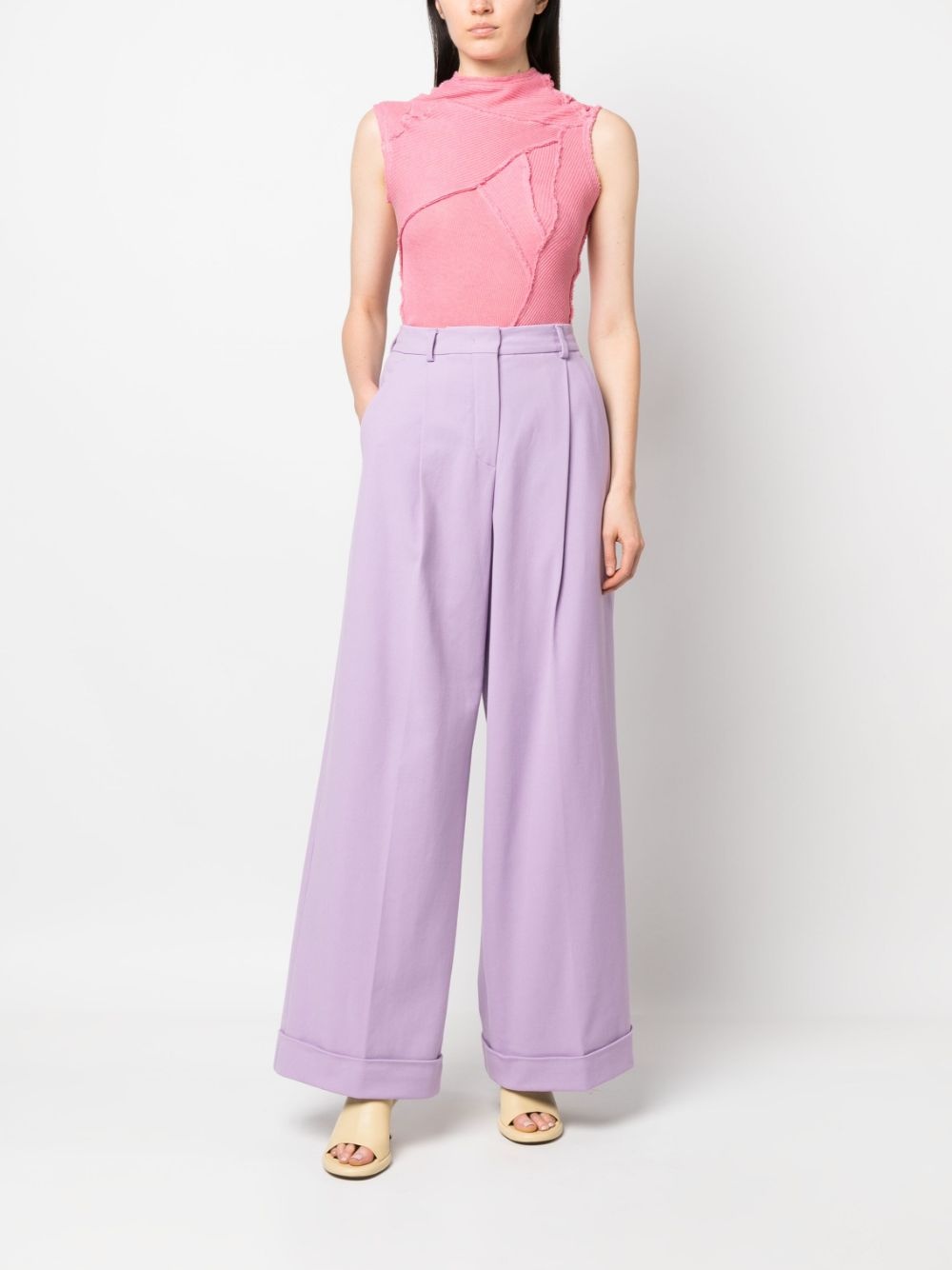 high-waisted wide-leg trousers - 2