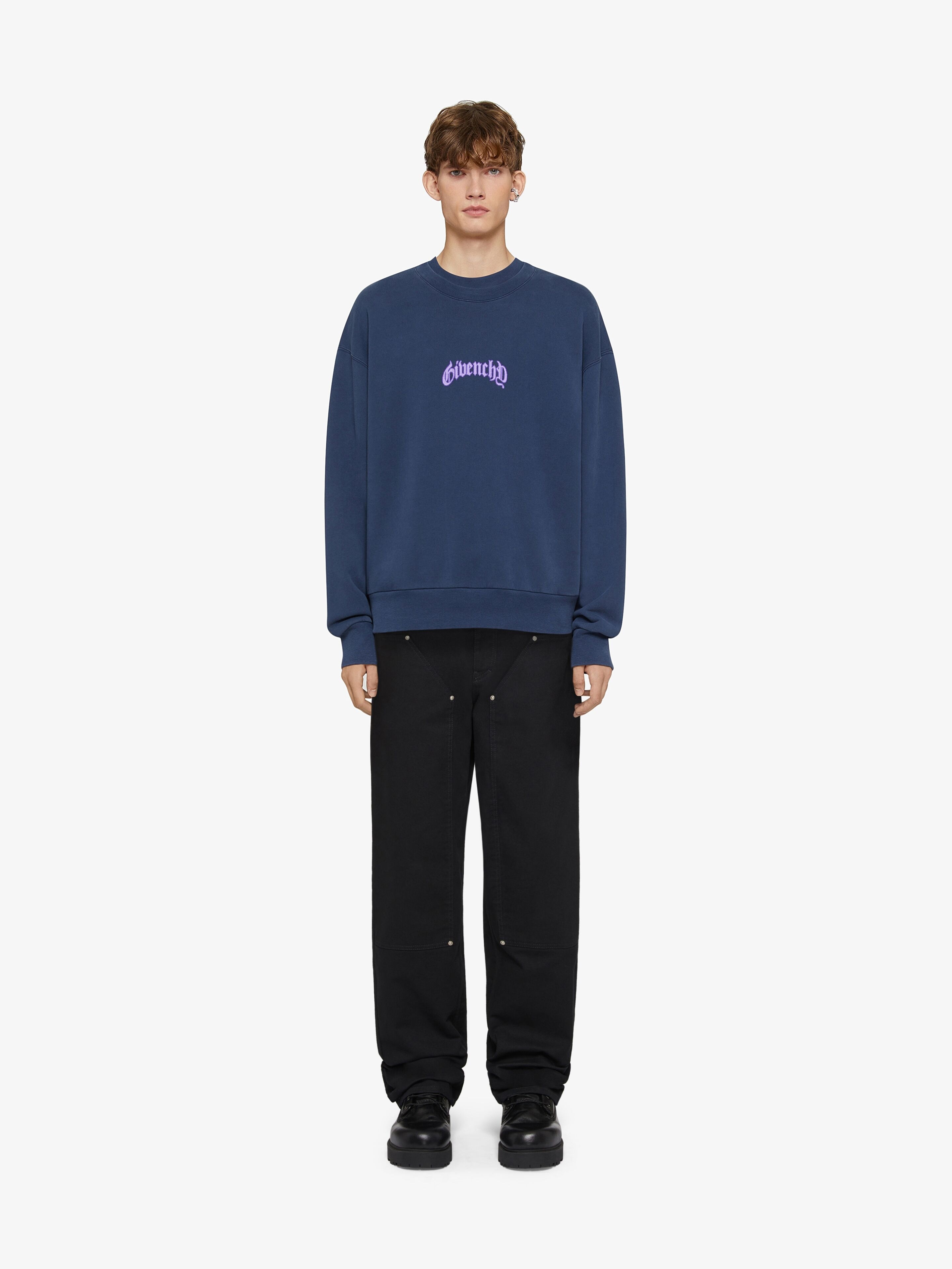BOXY FIT SWEATSHIRT IN FLEECE WITH REFLECTIVE ARTWORK - 2