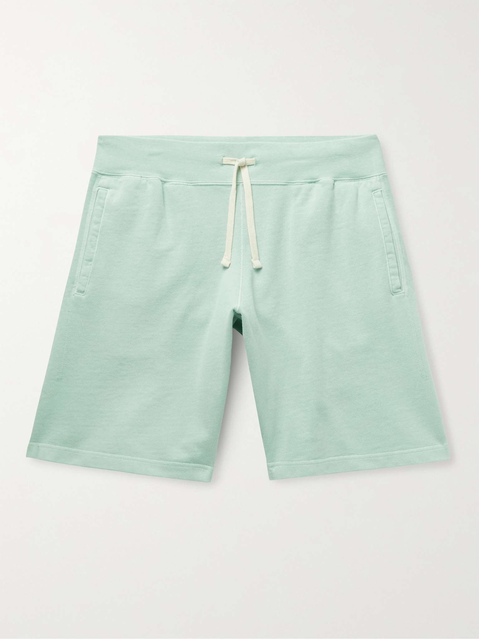 Pigment-Dyed Loopback Cotton-Jersey Drawstring Shorts - 1