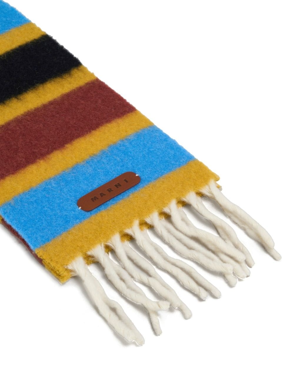 logo-patch striped scarf - 2