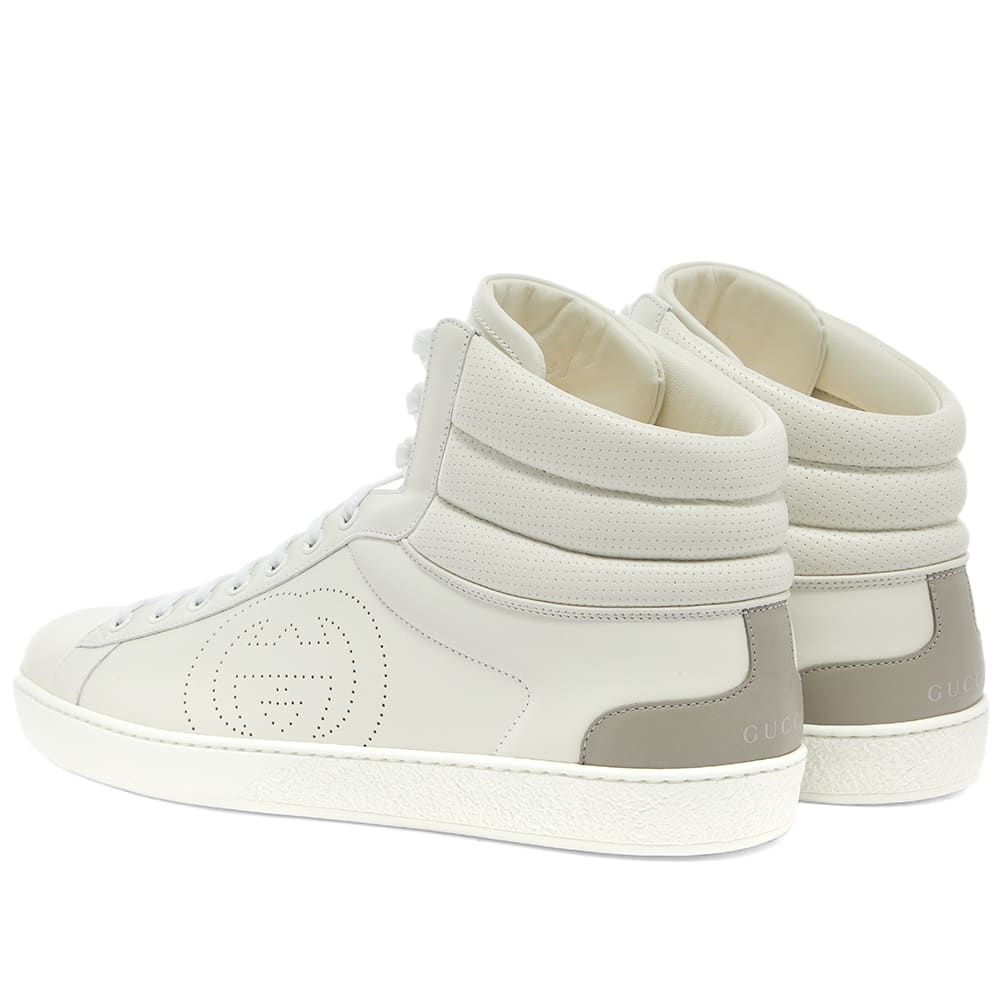 Gucci Perforated GG New Ace High Leather Sneaker - 3