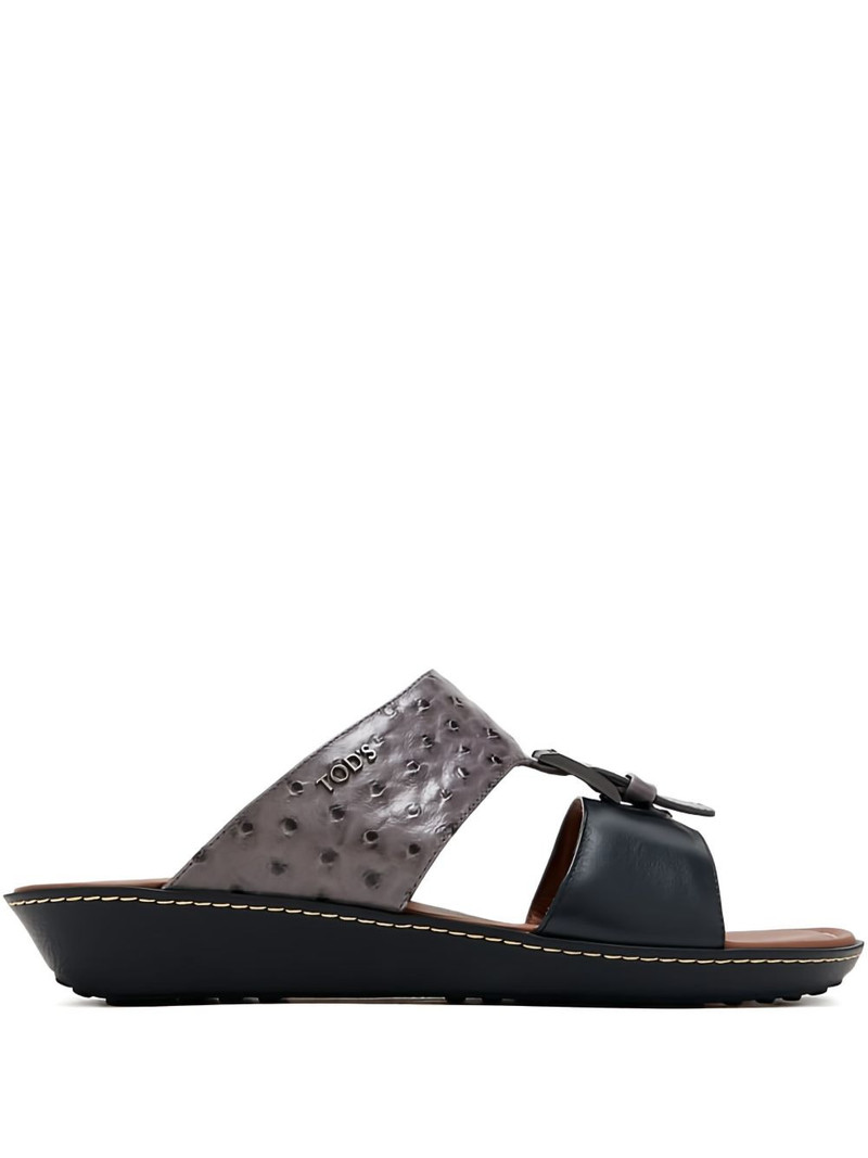 Tod's ostrich-effect leather sandals outlook