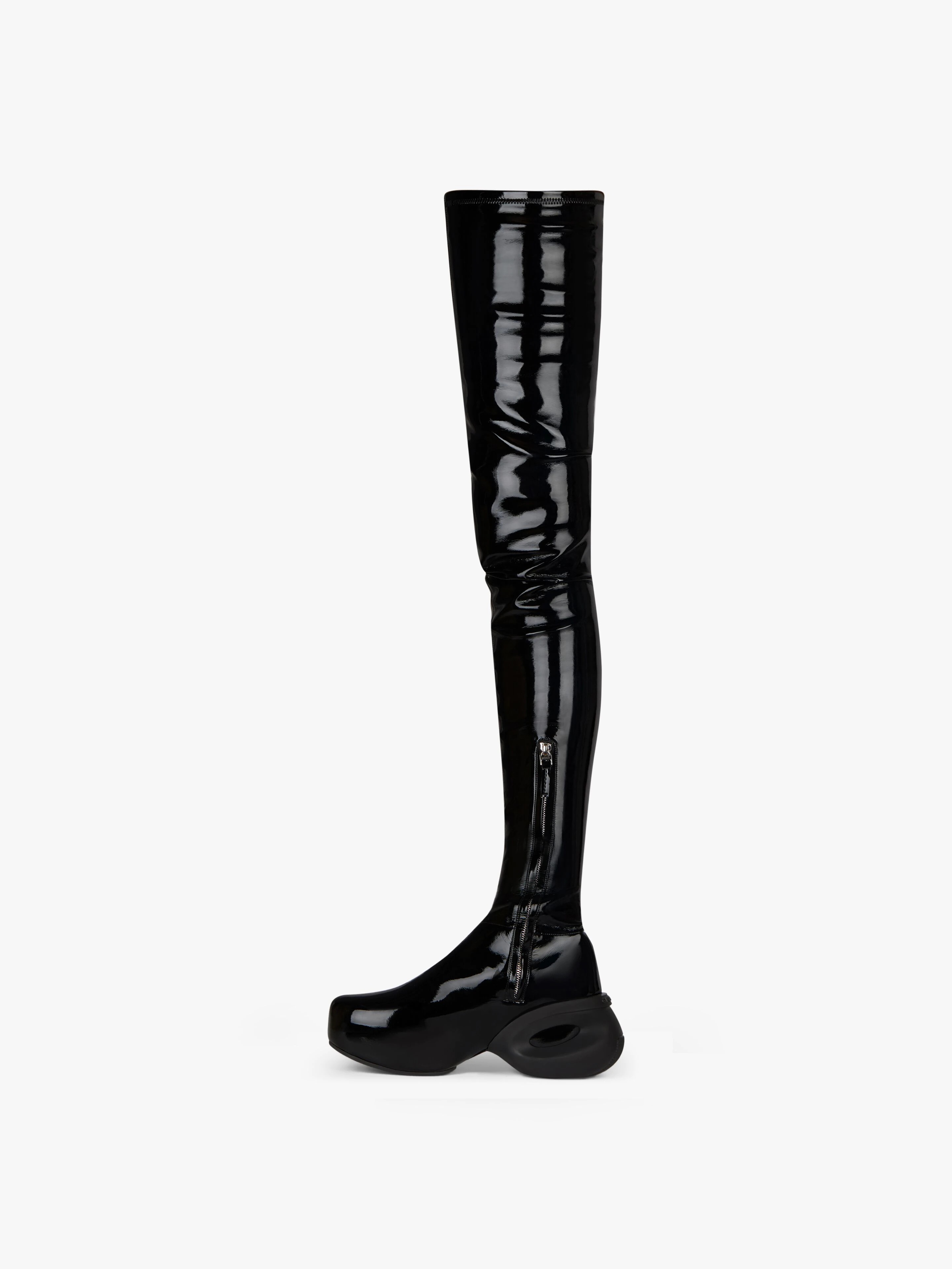 G CLOG THIGH BOOTS IN PATENT LEATHER - 3