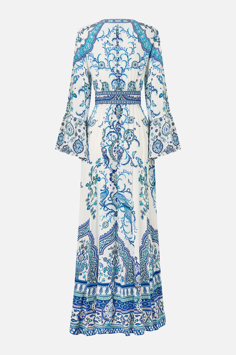 SHAPED WAISTBAND DRESS WITH RUFFLE SLEEVE - 8