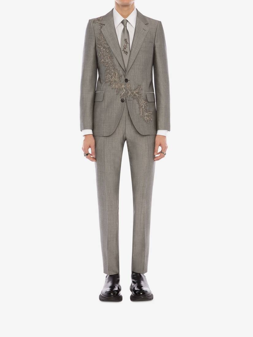 Mcqueen Classic Shark Wool Mohair Pants in Shark Grey - 2