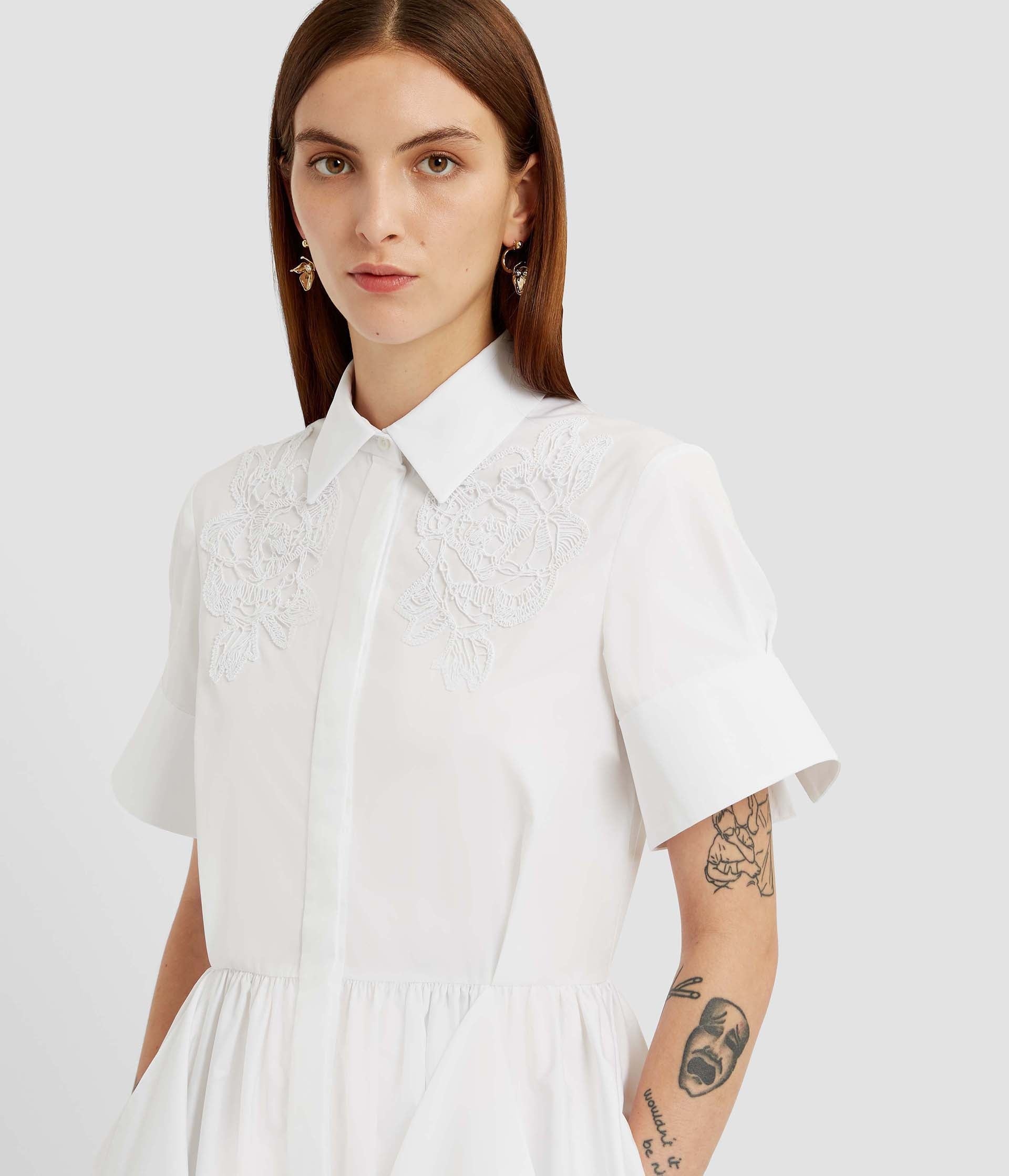 SHORT SLEEVE MIDI SHIRT DRESS - 4