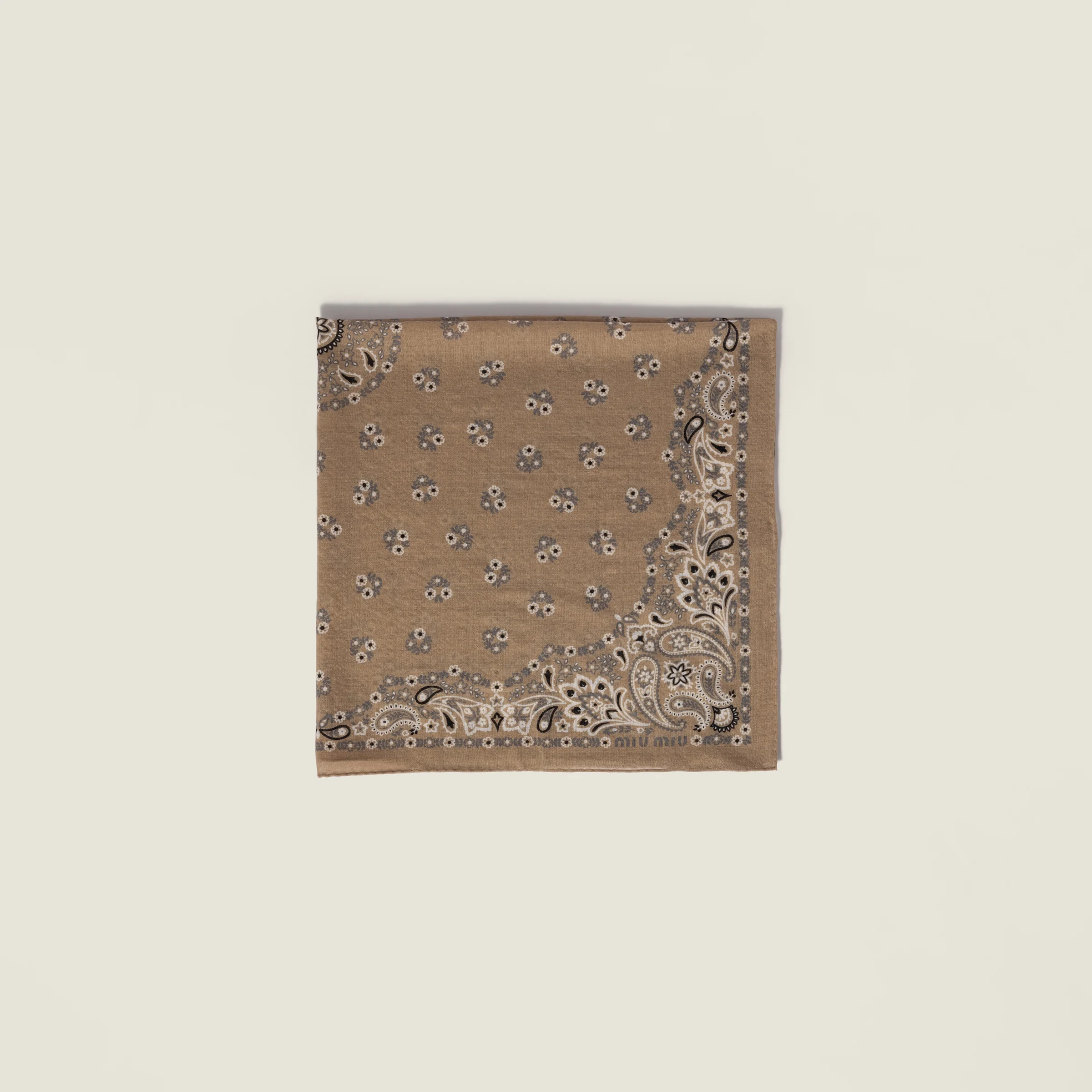 Printed wool and cashmere scarf - 1