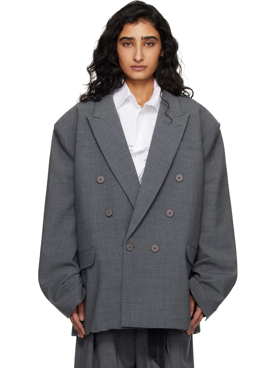 Gray Oversize Flex Blazer - 1