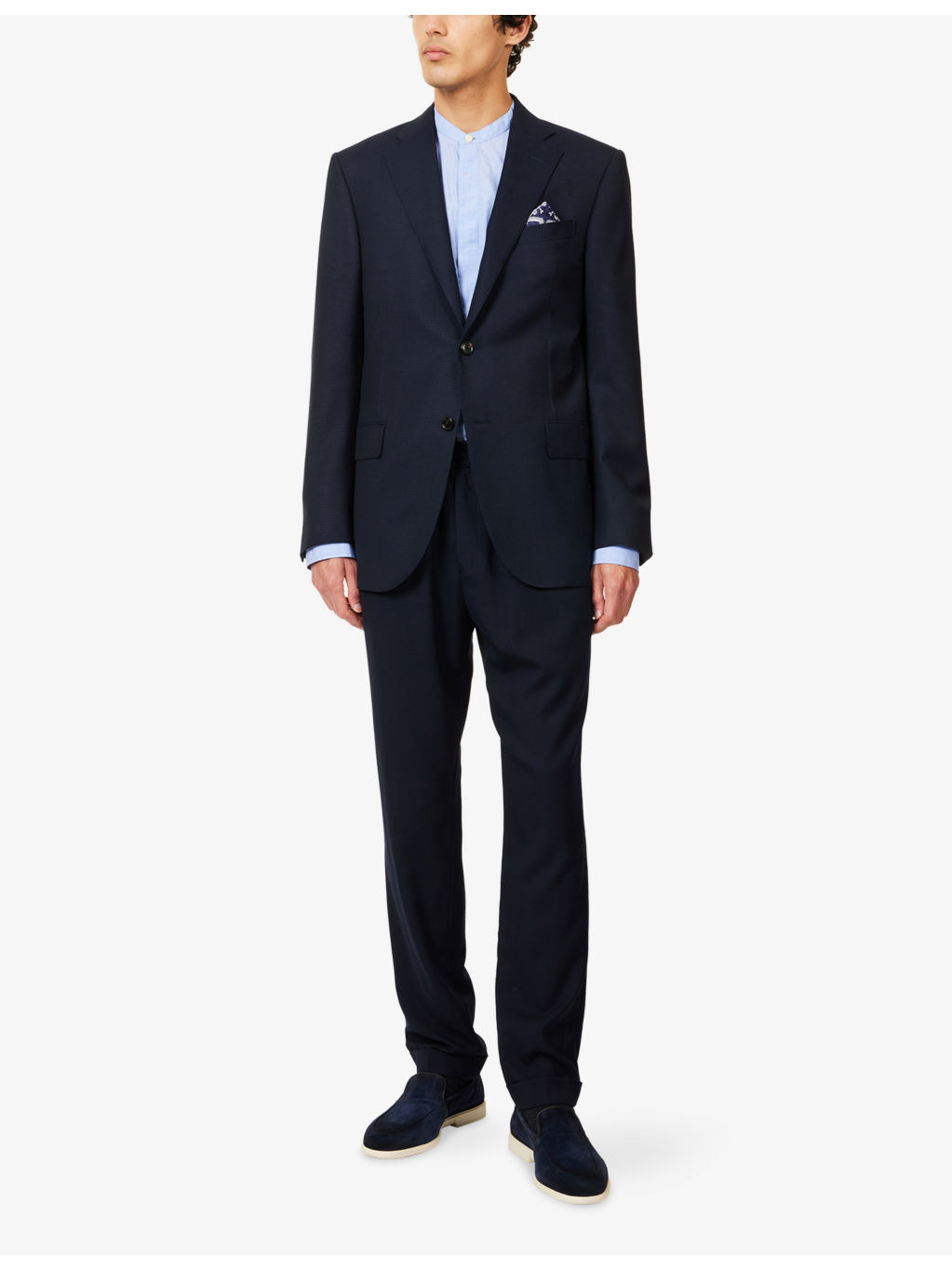 Notched-Collar Long-Sleeved Wool Jacket - 2