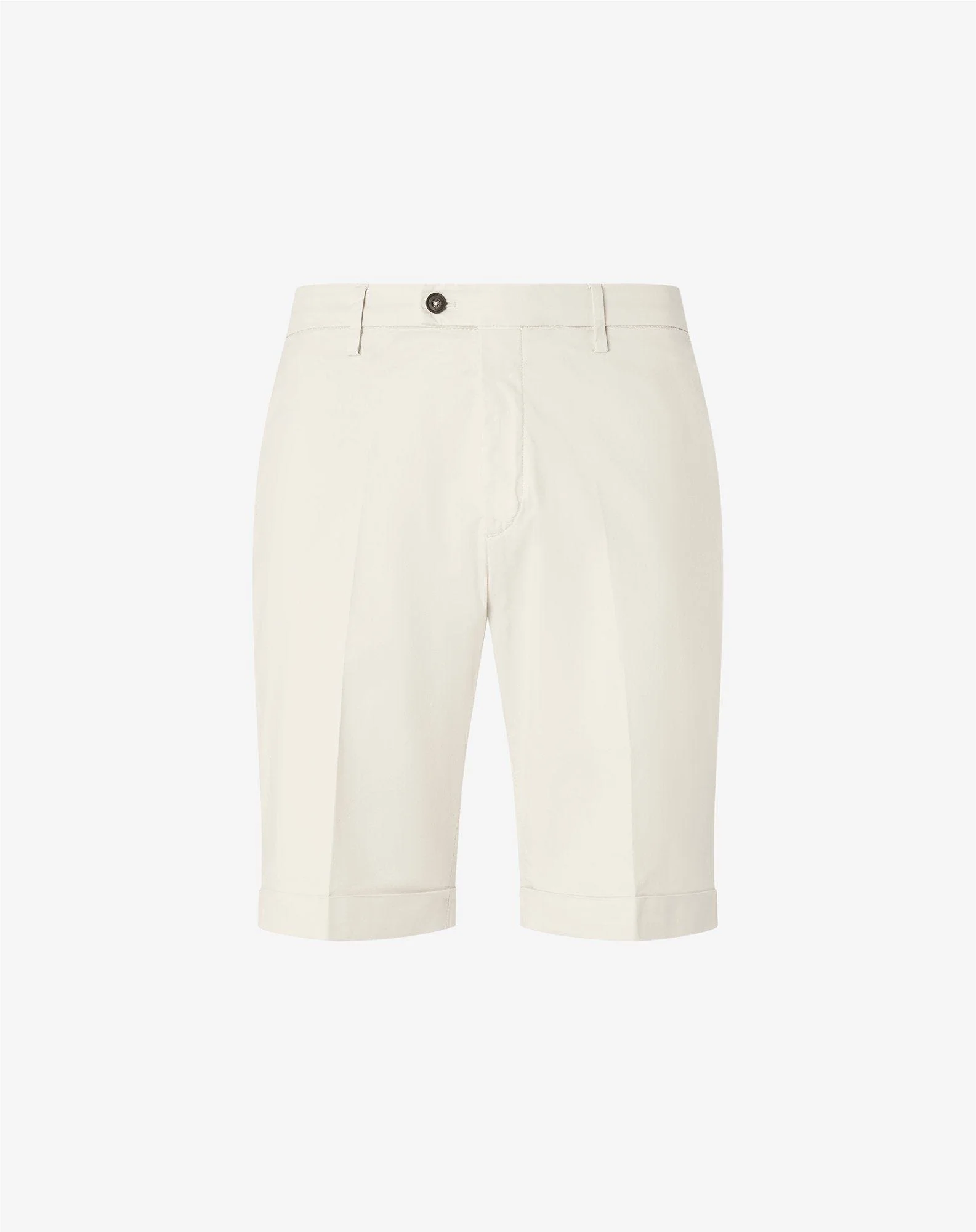 Garment-dyed white gabardine bermuda shorts - 1